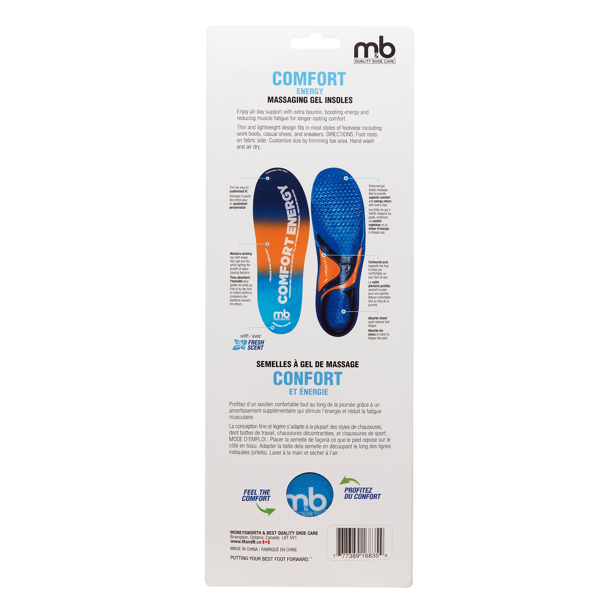 Comfort Energy Massaging Gel Insoles 2 Pack
