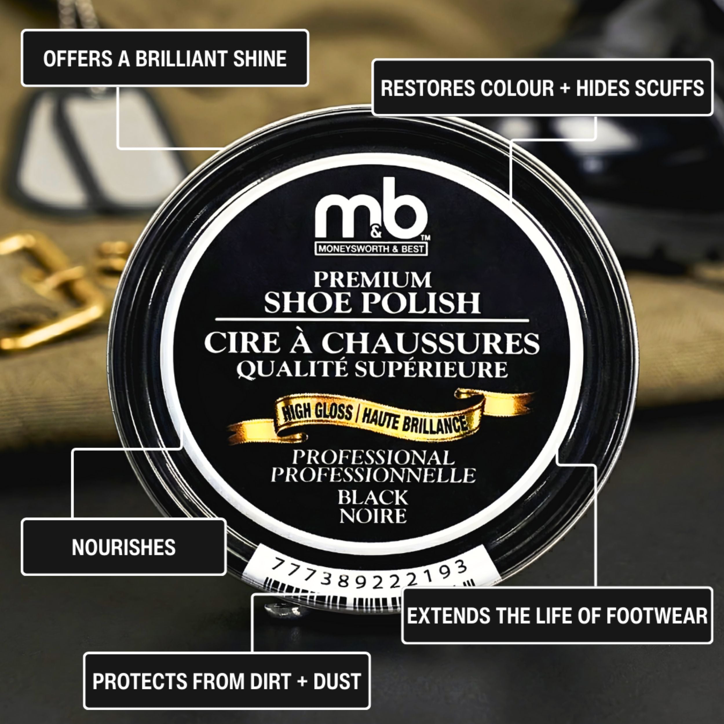 Premium High Gloss Black Shoe Polish