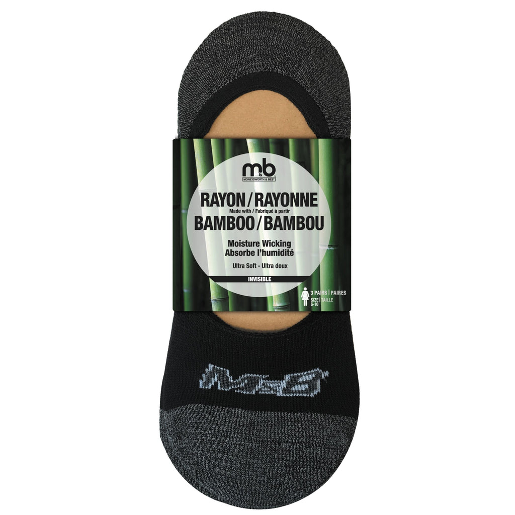 Socks 3PK - Rayon Made with Bamboo - Invisible