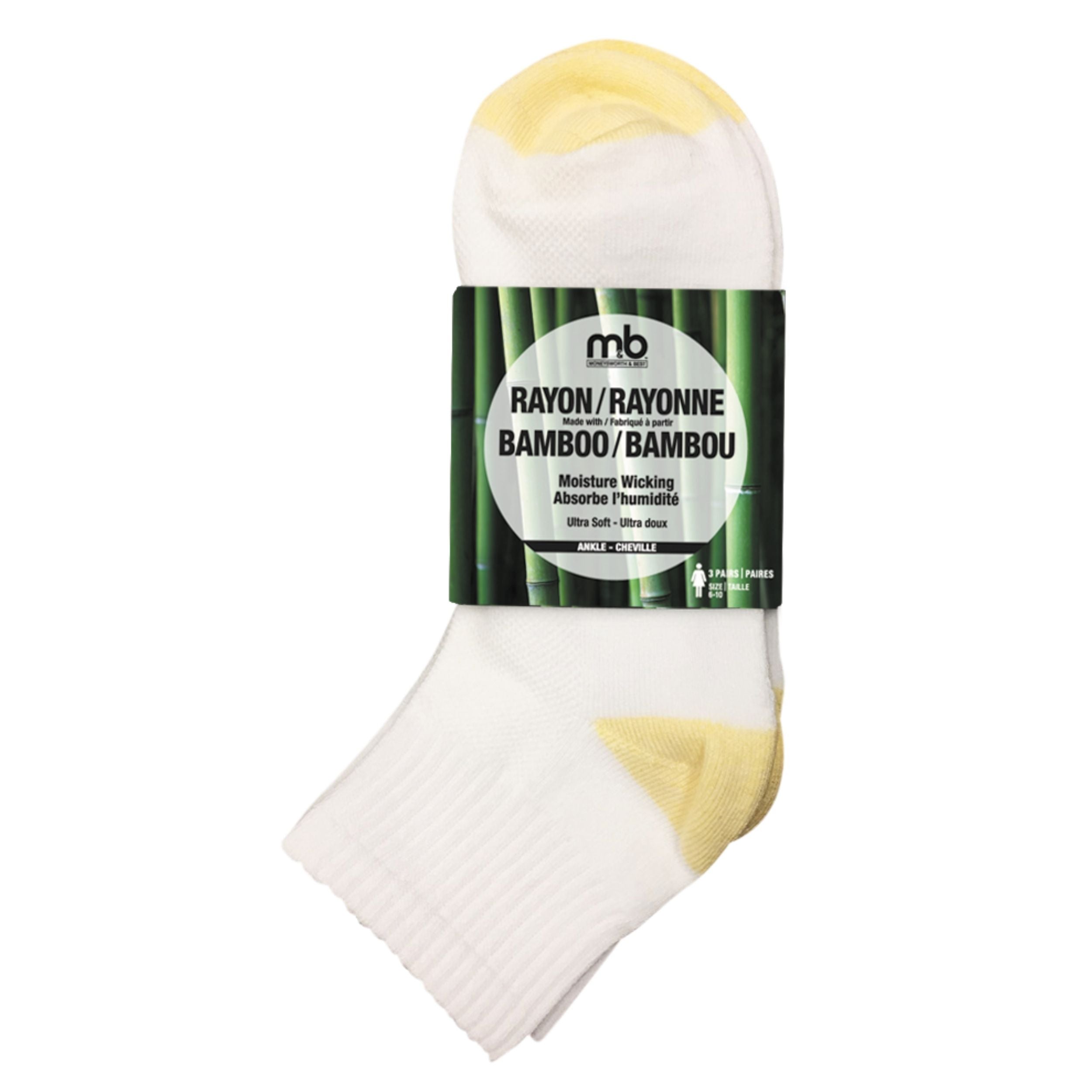 Socks 3PK - Rayon Made with Bamboo - Ankle