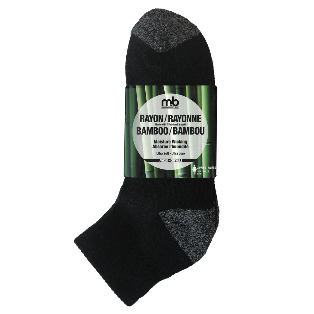 Socks 3PK - Rayon Made with Bamboo - Ankle