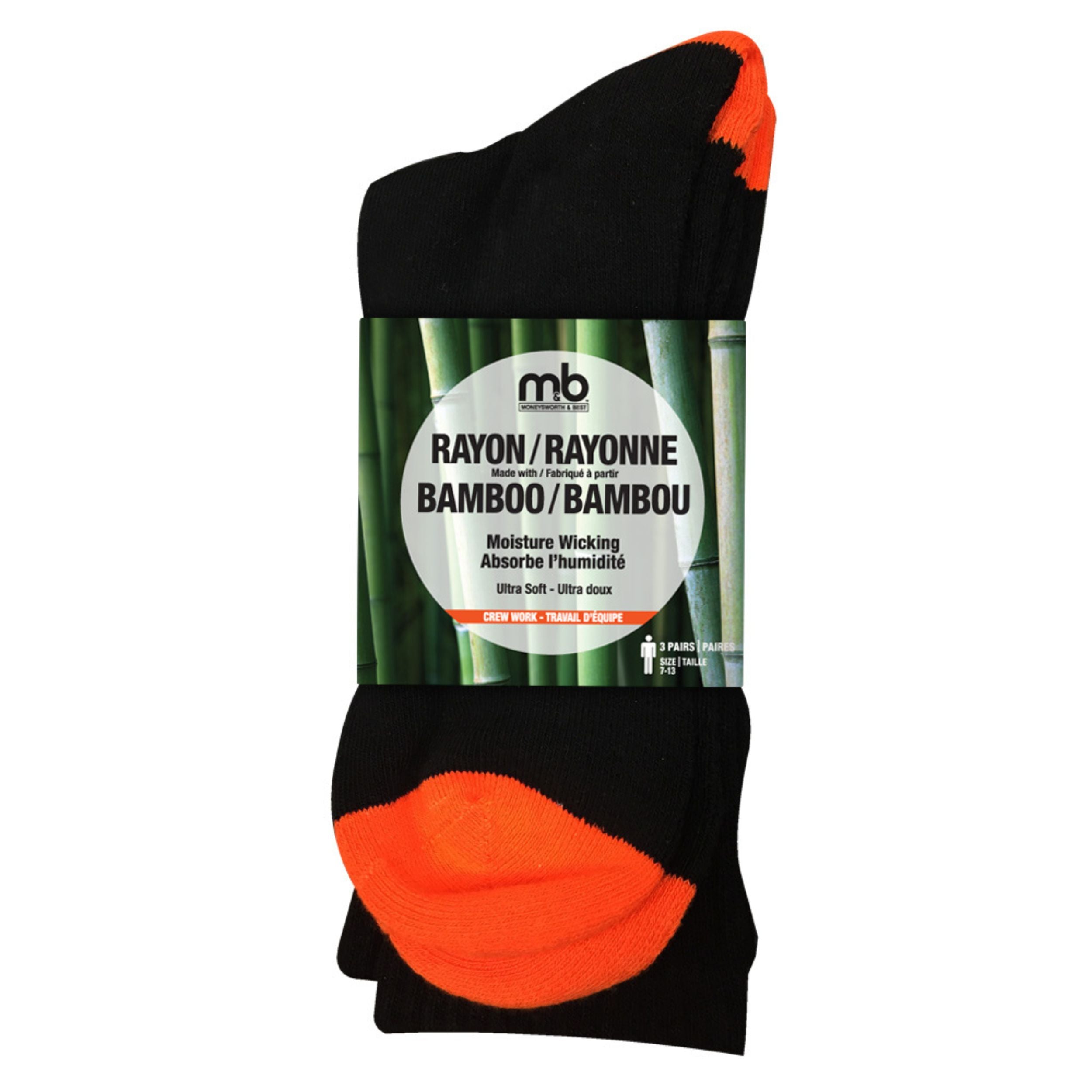 Socks 3PK - Rayon Made with Bamboo - Crew