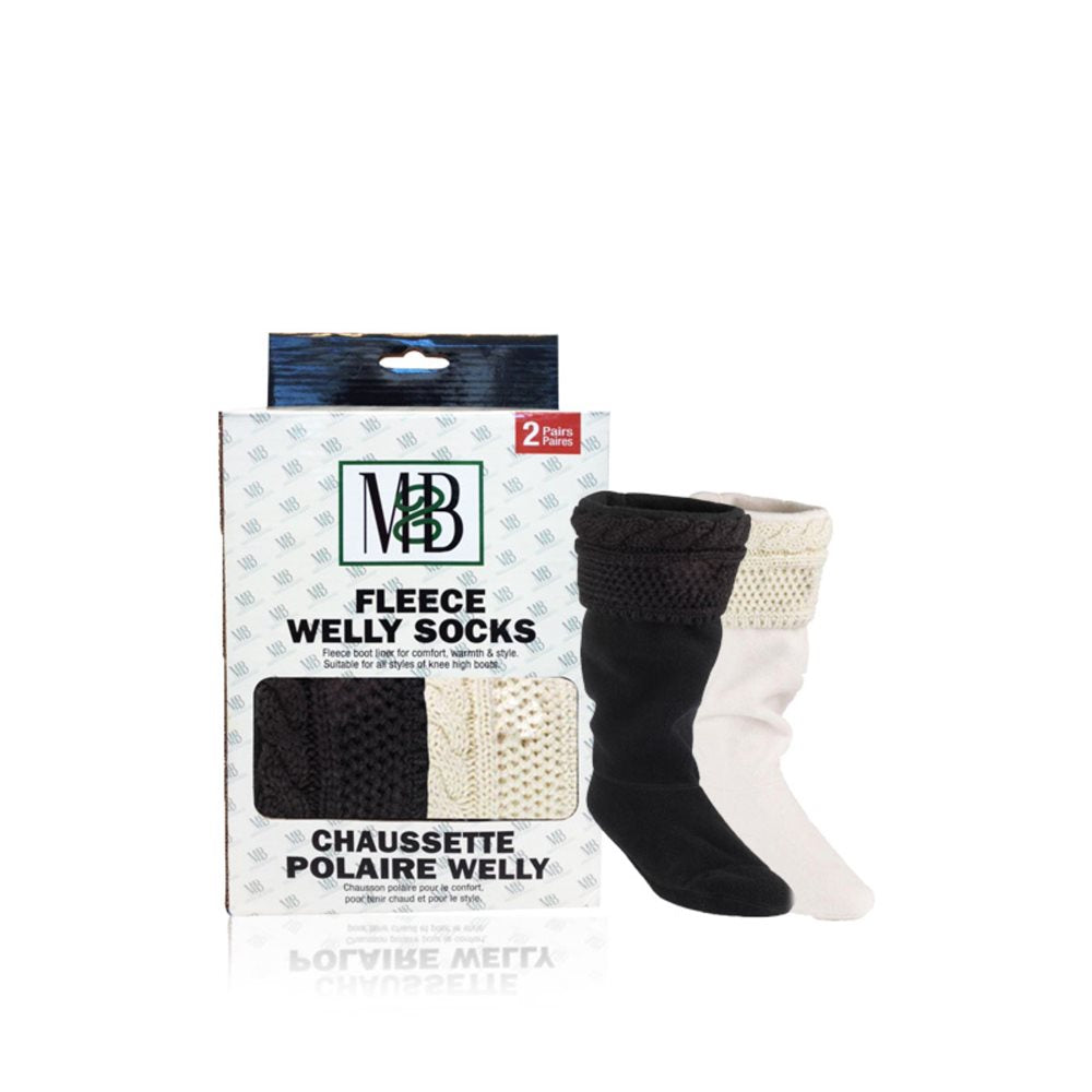 Fleece Welly Socks (Knit Cuff)