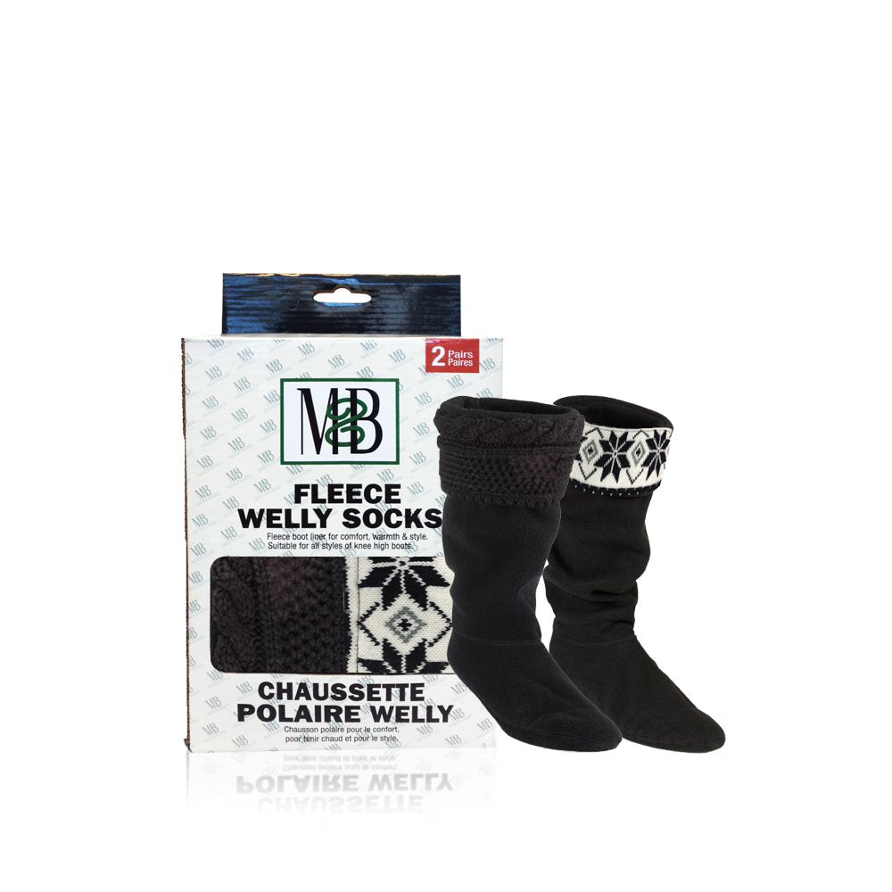 Fleece Welly Socks (Knit Cuff)
