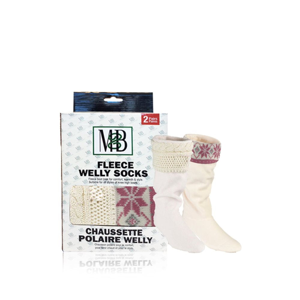 Fleece Welly Socks (Knit Cuff)
