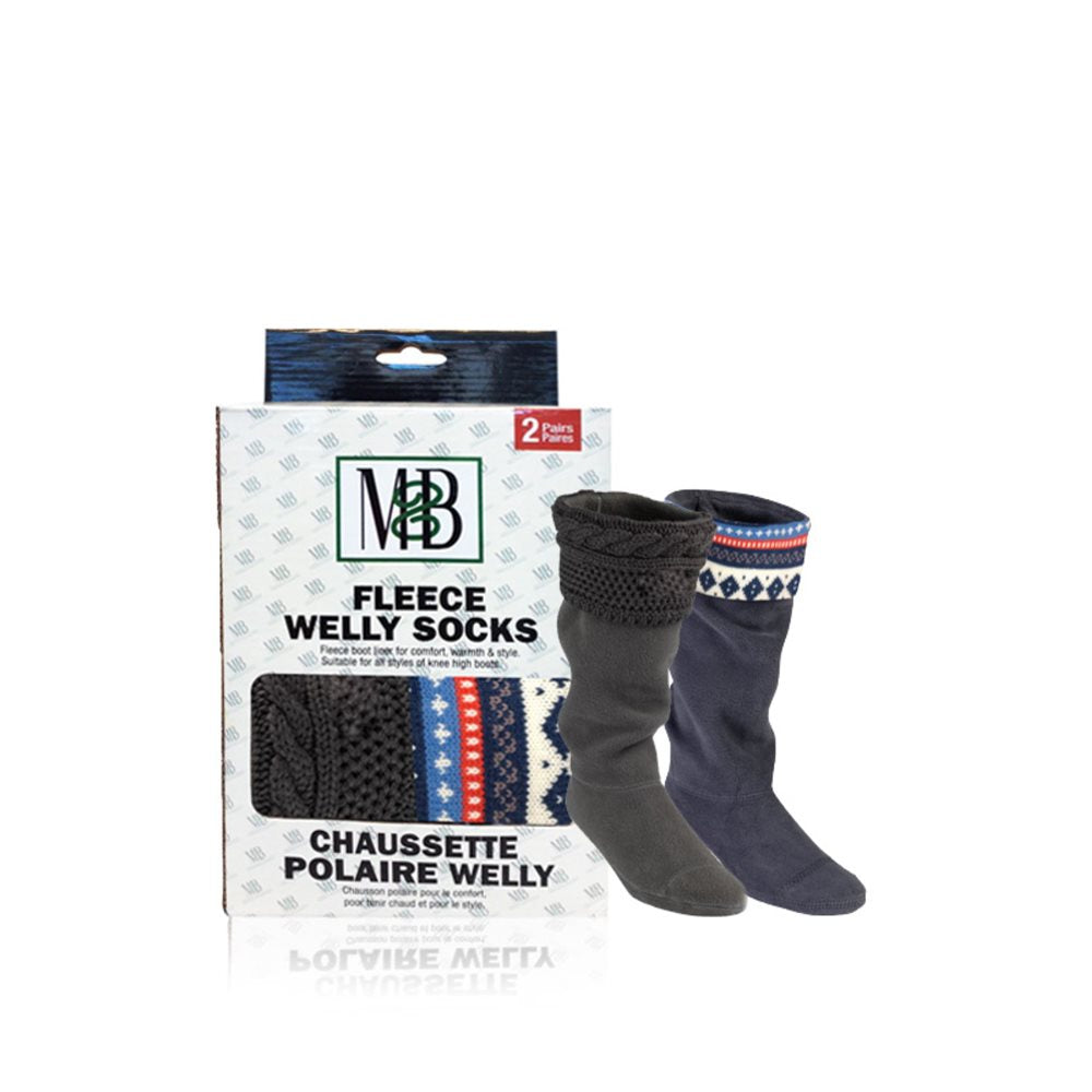 Fleece Welly Socks (Knit Cuff)