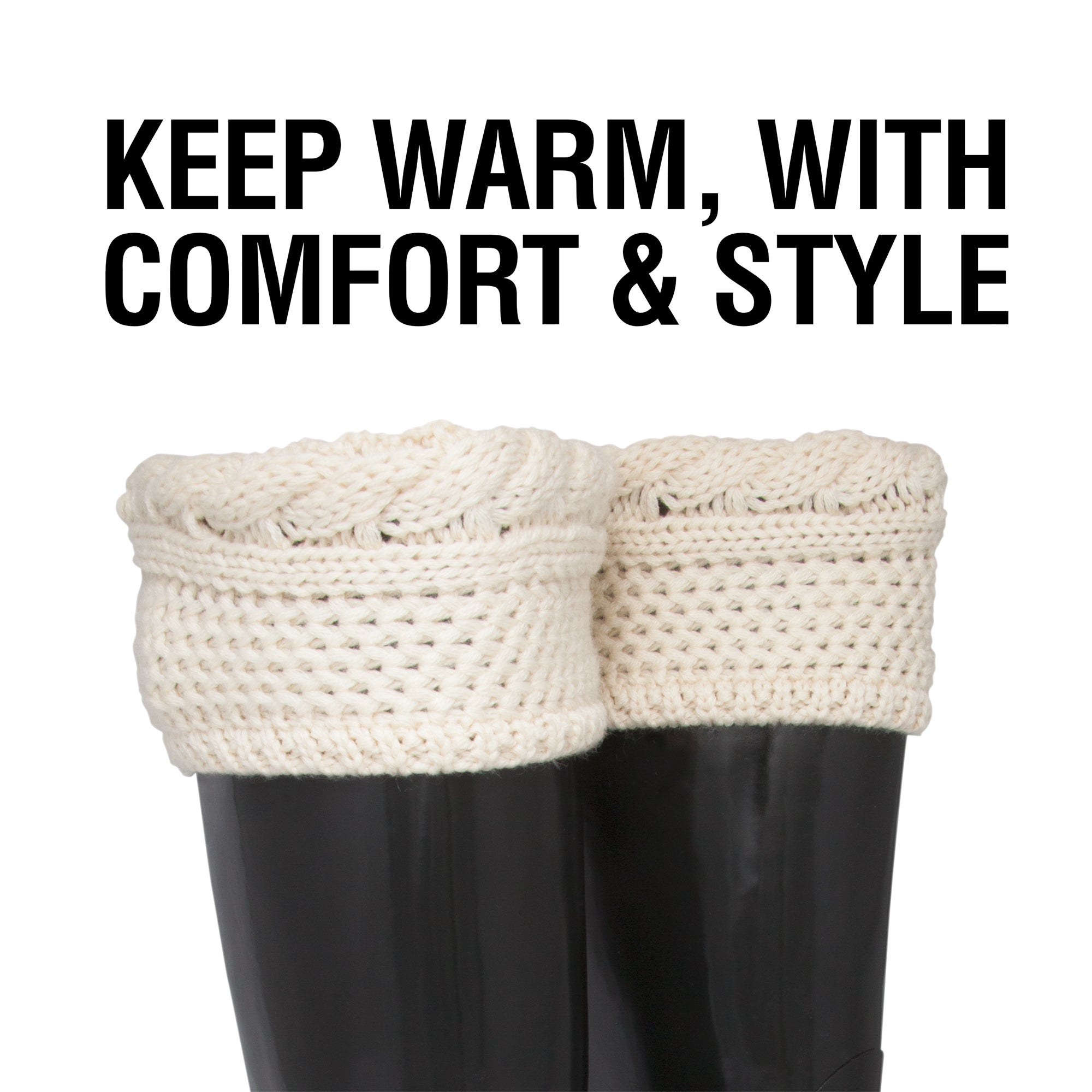 Fleece Welly Socks (Knit Cuff)
